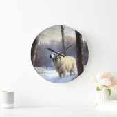 Große Pyrenäen lassen es Weihnachten erahnen Wanduhr (Zuhause)
