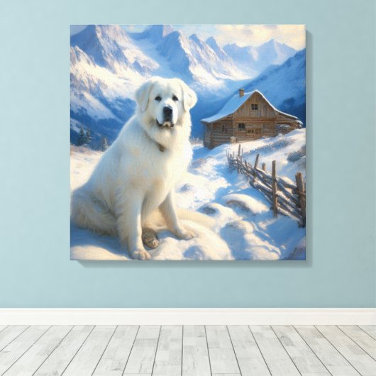 große Pyrenäen Leinwanddruck (Insitu (Holzboden))