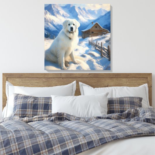 große Pyrenäen Leinwanddruck (Insitu (Schlafzimmer))