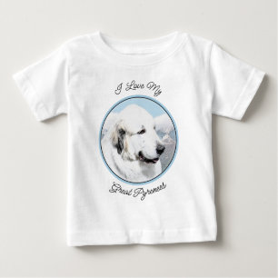 Große Pyrenäen Malerei - Original Hunde Kunst Baby T-shirt