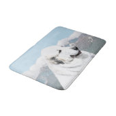 Große Pyrenäen Malerei - Original Hunde Kunst Badematte (Schrägansicht)