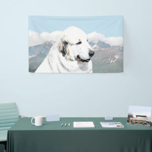 Große Pyrenäen Malerei - Original Hunde Kunst Banner (Messeveranstaltung)