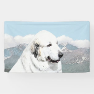 Große Pyrenäen Malerei - Original Hunde Kunst Banner