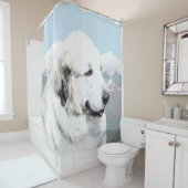 Große Pyrenäen Malerei - Original Hunde Kunst Duschvorhang (Beispiel)