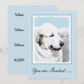 Große Pyrenäen Malerei - Original Hunde Kunst Einladung (Vorne/Hinten)