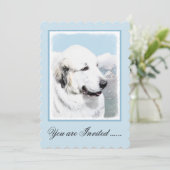 Große Pyrenäen Malerei - Original Hunde Kunst Einladung (Stehend Vorderseite)
