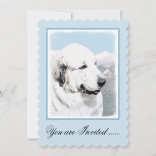 Große Pyrenäen Malerei - Original Hunde Kunst Einladung
