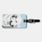 Große Pyrenäen Malerei - Original Hunde Kunst Gepäckanhänger (Vorderseite horizontal)