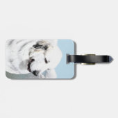 Große Pyrenäen Malerei - Original Hunde Kunst Gepäckanhänger (Rückseite horizontal)