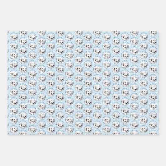 Große Pyrenäen Malerei - Original Hunde Kunst Geschenkpapier Set (Vorderseite)