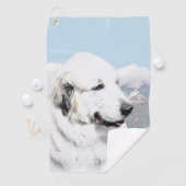 Große Pyrenäen Malerei - Original Hunde Kunst Golfhandtuch (Insitu)