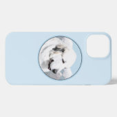 Große Pyrenäen Malerei - Original Hunde Kunst iPhone Hülle (Rückseite (Horizontal))