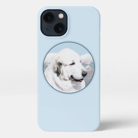 Große Pyrenäen Malerei - Original Hunde Kunst iPhone Hülle (Rückseite)