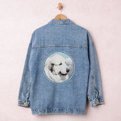 Große Pyrenäen Malerei - Original Hunde Kunst Jeansjacke (Hangar)