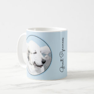Große Pyrenäen Malerei - Original Hunde Kunst Kaffeetasse