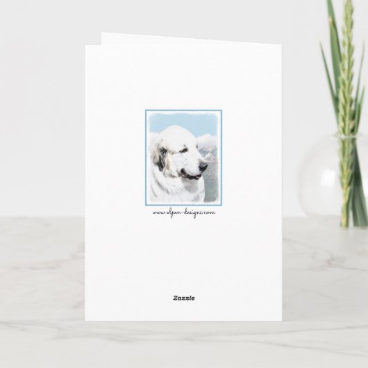 Große Pyrenäen Malerei - Original Hunde Kunst Karte (Rückseite)