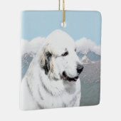 Große Pyrenäen Malerei - Original Hunde Kunst Keramikornament (Rechts)