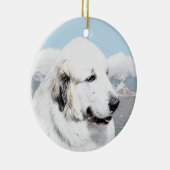 Große Pyrenäen Malerei - Original Hunde Kunst Keramikornament (Rechts)