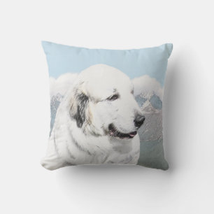 Große Pyrenäen Malerei - Original Hunde Kunst Kissen