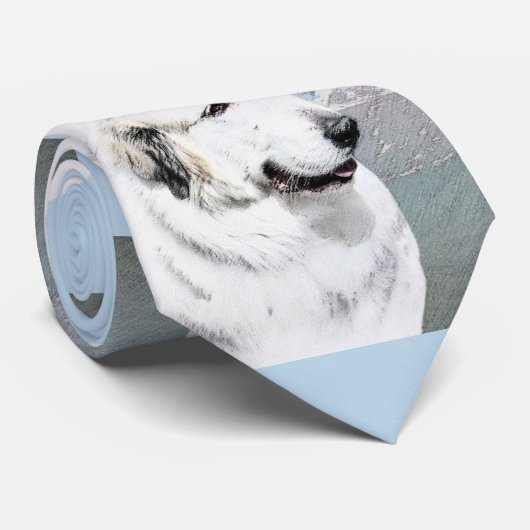 Große Pyrenäen Malerei - Original Hunde Kunst Krawatte (Gerollt)
