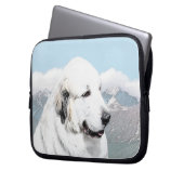 Große Pyrenäen Malerei - Original Hunde Kunst Laptopschutzhülle (Vorderseite Links)