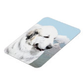 Große Pyrenäen Malerei - Original Hunde Kunst Magnet (Linke Seite)