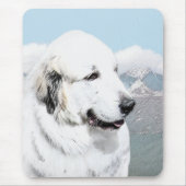 Große Pyrenäen Malerei - Original Hunde Kunst Mousepad (Vorne)