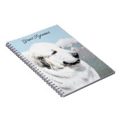 Große Pyrenäen Malerei - Original Hunde Kunst Notizblock (Rechte Seite)