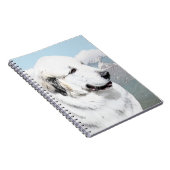 Große Pyrenäen Malerei - Original Hunde Kunst Notizblock (Rechte Seite)