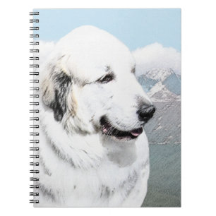 Große Pyrenäen Malerei - Original Hunde Kunst Notizblock