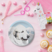 Große Pyrenäen Malerei - Original Hunde Kunst Pappteller (Party)