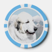 Große Pyrenäen Malerei - Original Hunde Kunst Pokerchips (Vorderseite)