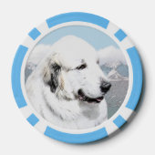 Große Pyrenäen Malerei - Original Hunde Kunst Pokerchips (Rückseite)