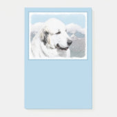 Große Pyrenäen Malerei - Original Hunde Kunst Post-it Klebezettel (Vorderseite)