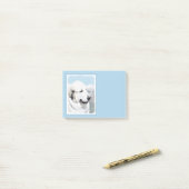 Große Pyrenäen Malerei - Original Hunde Kunst Post-it Klebezettel (Auf Schreibtisch)