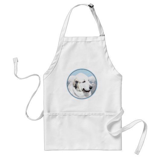 Große Pyrenäen Malerei - Original Hunde Kunst Schürze (Vorne)