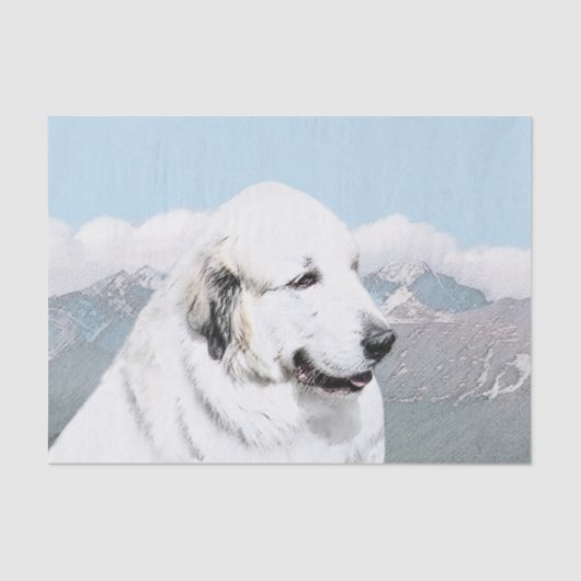 Große Pyrenäen Malerei - Original Hunde Kunst Seidenpapier (Vorderseite)