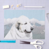 Große Pyrenäen Malerei - Original Hunde Kunst Seidenpapier (Handwerk)