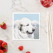 Große Pyrenäen Malerei - Original Hunde Kunst Serviette (Beispiel)