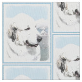 Große Pyrenäen Malerei - Original Hunde Kunst Stoff (Nahaufnahme)