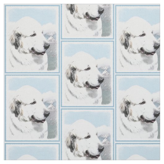 Große Pyrenäen Malerei - Original Hunde Kunst Stoff (Muster)