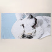 Große Pyrenäen Malerei - Original Hunde Kunst Strandtuch (Vorderseite)