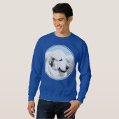 Große Pyrenäen Malerei - Original Hunde Kunst Sweatshirt (Vorne ganz)
