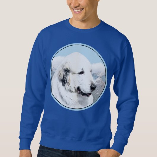 Große Pyrenäen Malerei - Original Hunde Kunst Sweatshirt (Vorderseite)