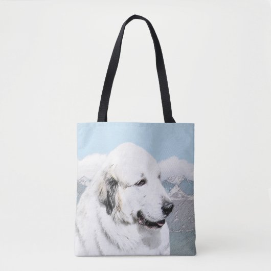 Große Pyrenäen Malerei - Original Hunde Kunst Tasche (Vorderseite)