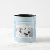 Große Pyrenäen Malerei - Original Hunde Kunst Tasse (Zentrum)