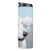 Große Pyrenäen Malerei - Original Hunde Kunst Thermosbecher (Nach rechts gedreht)