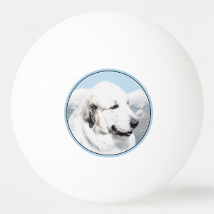Große Pyrenäen Malerei - Original Hunde Kunst Tischtennisball