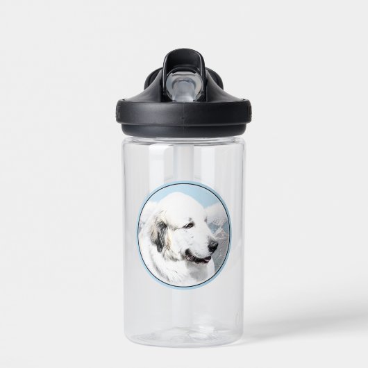 Große Pyrenäen Malerei - Original Hunde Kunst Trinkflasche (Vorne)