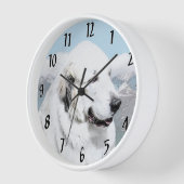 Große Pyrenäen Malerei - Original Hunde Kunst Uhr (Winkel)